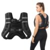 ZELUS Weighted Vest, 6lb/8lb/12lb/16lb/20lb/25lb/30lb Weight Vest with Reflective Stripe for Workout, Strength Training, Running, Fitness, Muscle Building, Weight Loss, Weightlifting, Black(16 lb)