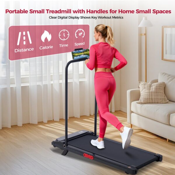 POTUPUS Walking Pad with Handle Bar and Incline, 3.0HP Under Desk Treadmill for Home Small Space, 0.6-7.6MPH Portable Walking Pad Treadmill with Handles, 350LBS, 2026 Upgrade