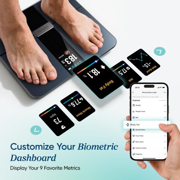 71ZdhyglQUL Etekcity Smart Scale for Body Weight Fat, Digital Bathroom Weighing Machine for Accurate BMI Muscle Mass Composition, Home Use Apple Health Compatible Fitness Equipment