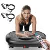 Natini Vibration Plate Exercise Machine - Whole Body Workout Vibration Platform Lymphatic Drainage Machine for Weight Loss Home Fitness with Resistance Bands Remote - Black