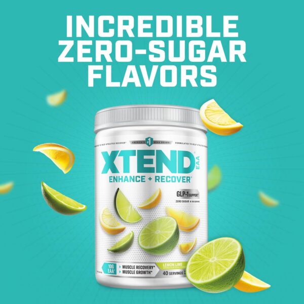 Xtend Scivation EAA + BCAA Powder | Muscle Recovery & Lean Muscle Growth | 9 Essential Amino Acids for Intra Workout or Post Workout Recovery | 10g EAAs Per 2 Servings | Lemon Lime 40 Servings