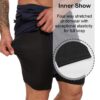 Kinglaman 4 Pack Mens 2 in 1 Running Workout Shorts with Liner, Gym Athletic Quick Dry Sport Shorts with Pockets 2 Black 1 Blue 1 Gray Large