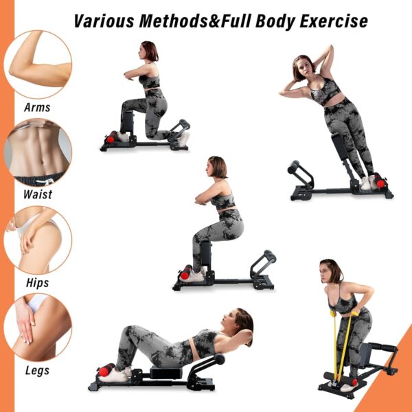 Squat Machine, Sissy Squat Machine Home for Deep Sissy Squats, Ab Workout Equipment, Roman Chair, Sit-ups, Core Exercise Machine with Resistance Bands for Home Gym Workout Station(Black)