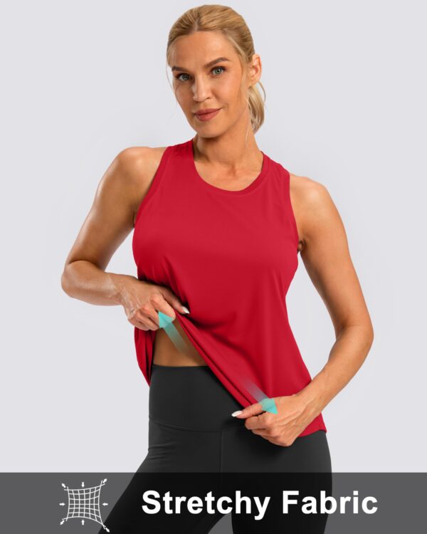 G Gradual Women's Workout Tank Tops Racerback Athletic Yoga Tops Loose Fit Sleeveless Running Gym Sports Shirts for Women(Red,M)