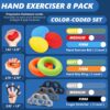 roygra Grip Strength Trainer (8 Pack), Forearm Strengthener, Stress Balls for Adults, Hand Strengthening Devices, Wrist Finger Strengthener, Physical Therapy Exercise Equipment, Golf Baseball Climbing