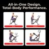 Sunny Health & Fitness Smart Heavy Duty Row-N-Ride, Squat Assist Trainer for Full Body Workout, 350 LB Capacity, 5-Level Resistance, Padded Seat, and Free SunnyFit App Connection – NO. 077PLUSSMART