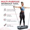 Sunny Health & Fitness Vibration Plate Exercise Machine with Remote & Resistance Bands, Fitboard 3D Vibration Plate Premium Total Body Shaker Platform for Toning, Sculpting & Recovery – SF-VP822057