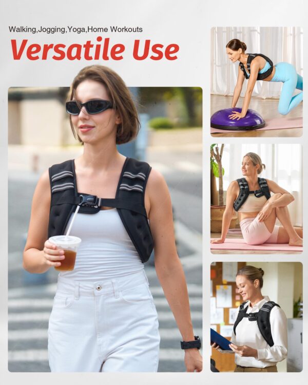 ZELUS Weighted Vest, 6lb/8lb/12lb/16lb/20lb/25lb/30lb Weight Vest with Reflective Stripe for Workout, Strength Training, Running, Fitness, Muscle Building, Weight Loss, Weightlifting, Black(12 lb)