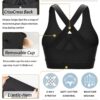RUNNING GIRL Sports Bra for Women, Criss-Cross Back Padded Strappy Sports Bras Medium Support Yoga Bra with Removable Cups A-Black