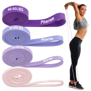 71mkyXWqC9L Pull Up Bands, Fitense 5-80lbs Resistance Bands Set with Door Anchor, Stretching Assist Band, Portable Exercise, Muscle Training, Physical Therapy, Exercise Workout Bands for Working Out for Women