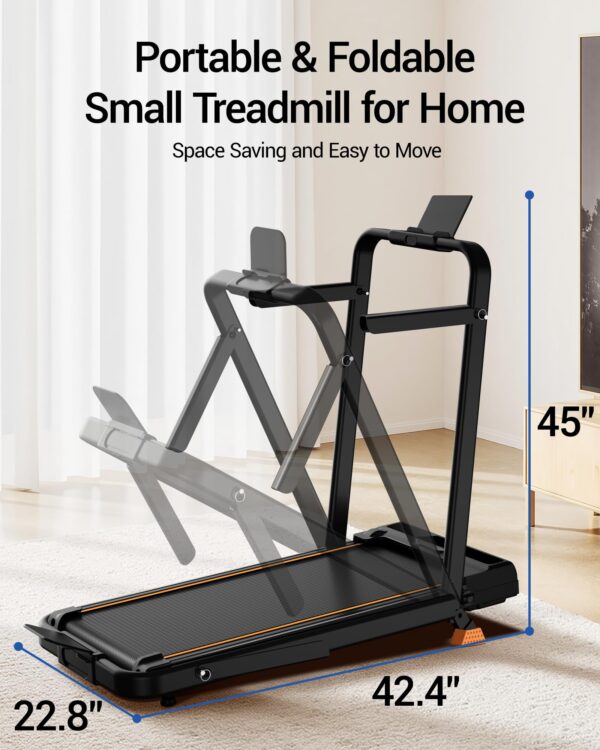 16% Incline Walking Pad Treadmills for Home Small, 4-in-1 Under Desk Treadmill with Handles, Foldable Treadmill with 2.5 HP Quiet Brushless, 330 LBS Capacity