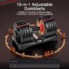 TYZDMY Adjustable Dumbbells Set of 2，Free Weights Dumbbells Set，Adjustable Dumbbell Set，52.5 lbs pair 105 lbs，15 in 1，for Men/Women Gym Equipment for Home Strength Training Equipment