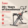 Sunny Health & Fitness Smart Heavy Duty Row-N-Ride, Squat Assist Trainer for Full Body Workout, 350 LB Capacity, 5-Level Resistance, Padded Seat, and Free SunnyFit App Connection – NO. 077PLUSSMART