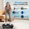 Natini Vibration Plate Exercise Machine - Whole Body Workout Vibration Platform Lymphatic Drainage Machine for Weight Loss Home Fitness with Resistance Bands Remote - Black