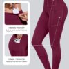CHRLEISURE Leggings with Pockets for Women, High Waisted Tummy Control Workout Yoga Pants(5 Packs Black,Gray,Navy,Wine,JLGreen, L)