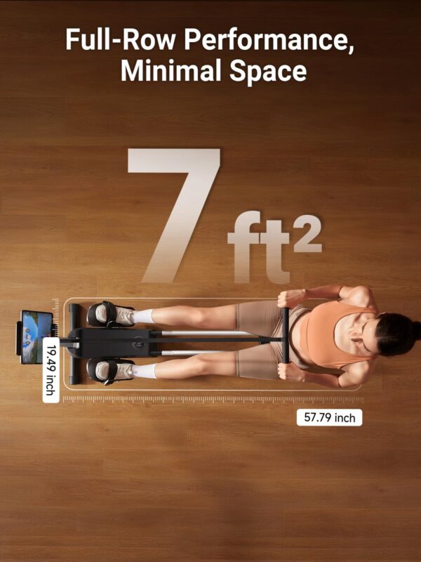 KINGSMITH Magnetic Rowing Machines for Home, 350LBS Capacity, APP Supported, Row Machine with 24-Level Quiet Resistance, LED Display, Compact Rowing Machine Foldable, Plug-in Version