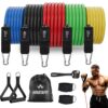 WHATAFIT Resistance Bands, Exercise Bands，Resistance Bands for Working Out, Work Out Bands with Handles for Men and Women Fitness, Strength Training Home Gym Equipment