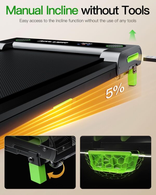 AKLUER Walking Pad with Incline, Walking Treadmills for Home, 2.5 HP Under Desk Treadmill Small with Remote Control, Walking Pad Small Treadmill with LED Display