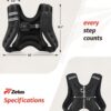 ZELUS Weighted Vest, 6lb/8lb/12lb/16lb/20lb/25lb/30lb Weight Vest with Reflective Stripe for Workout, Strength Training, Running, Fitness, Muscle Building, Weight Loss, Weightlifting, Black(12 lb)