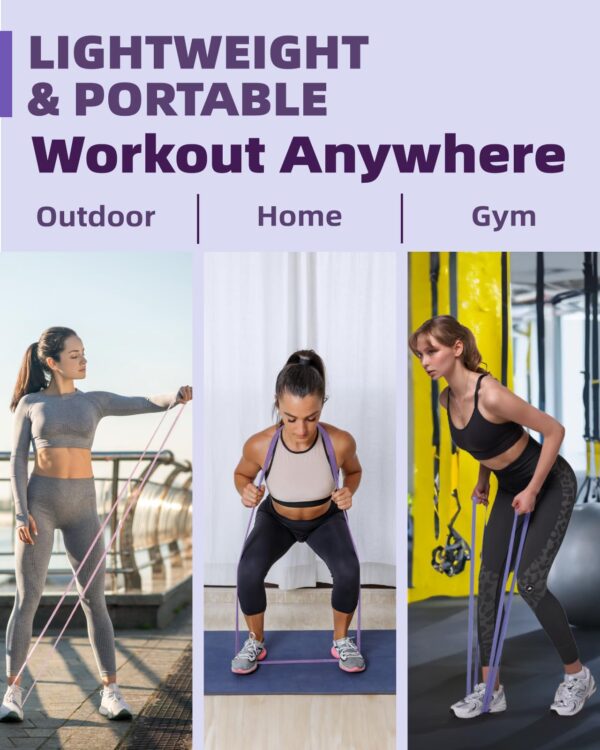 Pull Up Bands, Fitense 5-80lbs Resistance Bands Set with Door Anchor, Stretching Assist Band, Portable Exercise, Muscle Training, Physical Therapy, Exercise Workout Bands for Working Out for Women