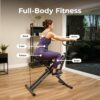 Sunny Health & Fitness Smart Heavy Duty Row-N-Ride, Squat Assist Trainer for Full Body Workout, 350 LB Capacity, 5-Level Resistance, Padded Seat, and Free SunnyFit App Connection – NO. 077PLUSSMART