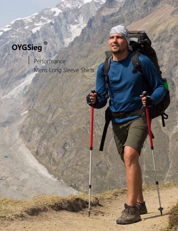 6 Pack Men's Quick Dry Long Sleeve Shirts UPF 50+ UV Sun Protection SPF Moisture Wicking T-Shirt for Casual Workout AM