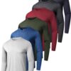 6 Pack Men's Quick Dry Long Sleeve Shirts UPF 50+ UV Sun Protection SPF Moisture Wicking T-Shirt for Casual Workout AM