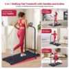 POTUPUS Walking Pad with Handle Bar and Incline, 3.0HP Under Desk Treadmill for Home Small Space, 0.6-7.6MPH Portable Walking Pad Treadmill with Handles, 350LBS, 2026 Upgrade