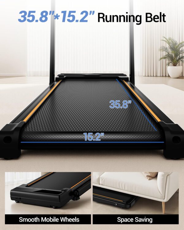16% Incline Walking Pad Treadmills for Home Small, 4-in-1 Under Desk Treadmill with Handles, Foldable Treadmill with 2.5 HP Quiet Brushless, 330 LBS Capacity