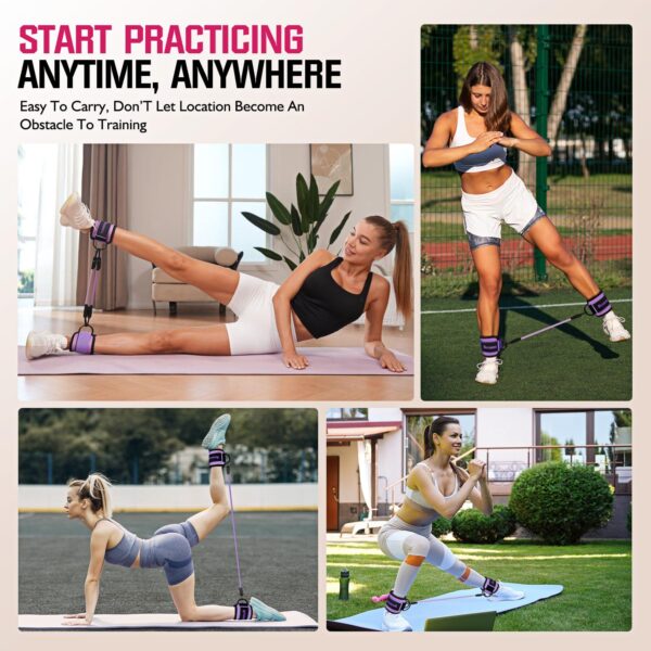 Ayombo Ankle Resistance Bands with Cuffs, Home Gym Workout Equipment, Lifting Glute Butt Exercise Equipment for Women, Ankle Weights Fitness Set, Leg Booty Equipment for Training Perfect Body Shape
