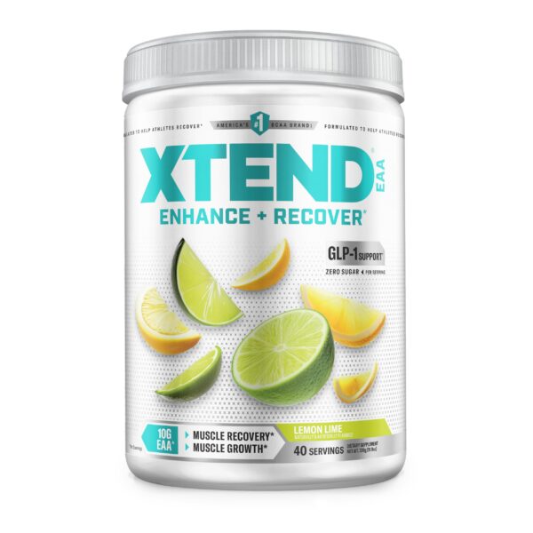 Xtend Scivation EAA + BCAA Powder | Muscle Recovery & Lean Muscle Growth | 9 Essential Amino Acids for Intra Workout or Post Workout Recovery | 10g EAAs Per 2 Servings | Lemon Lime 40 Servings