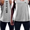 NELEUS Men's 3 Pack Dry Fit Y-Back Muscle Tank Workout Gym Shirt,5031,Black,Grey,Olive Green,M