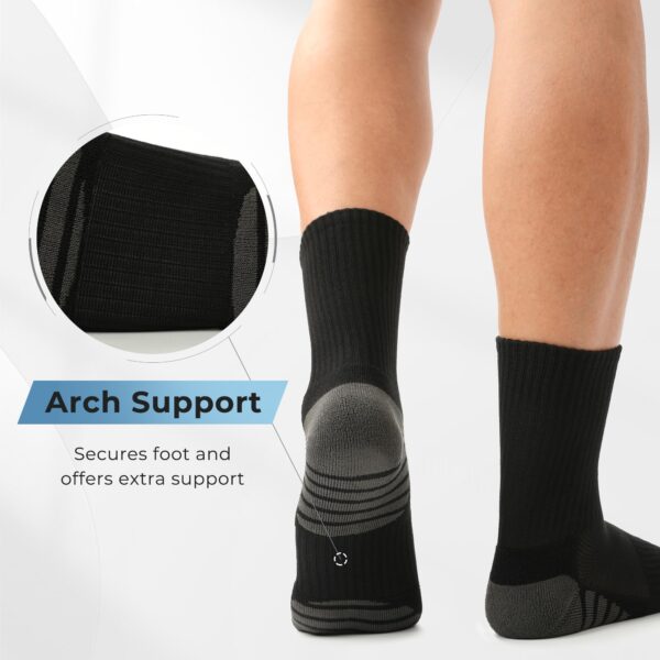 81ZSieLJaxL BAMBOO COOL Men's Crew Socks Athletic Running Sports Socks, Cushioned Moisture Wicking, Breathable Arch Support 6 Pack Black