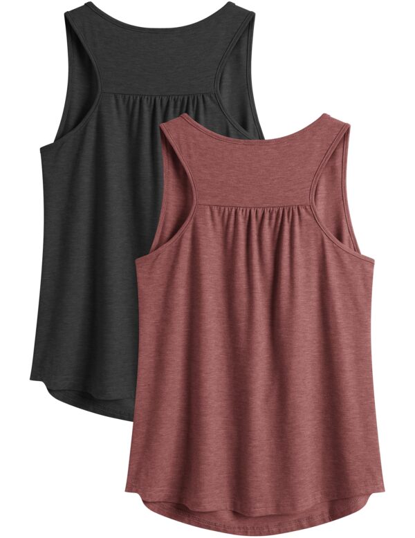 81ZoBDUMgNL PINSPARK Tank Top for Women Sleeveless Quick Dry Running Yoga Shirts Racerback Workout Tank Tennis Tops for Summer Loose Fit,Black/Red L