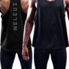NELEUS Men's 3 Pack Dry Fit Y-Back Muscle Tank Workout Gym Shirt,5031,Black,Grey,Olive Green,M