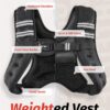 ZELUS Weighted Vest, 6lb/8lb/12lb/16lb/20lb/25lb/30lb Weight Vest with Reflective Stripe for Workout, Strength Training, Running, Fitness, Muscle Building, Weight Loss, Weightlifting, Black(12 lb)
