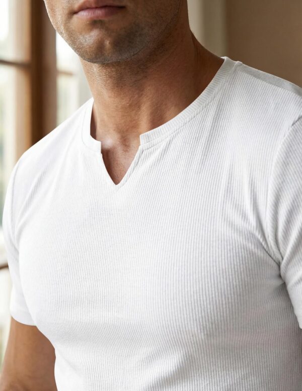 JMIERR Men's Muscle Shirt V Neck Slim Longline Short Sleeve Henley Shirt Gym Workout Athletic Tees Shirts Mens Tights for Sports,US 46(XL)