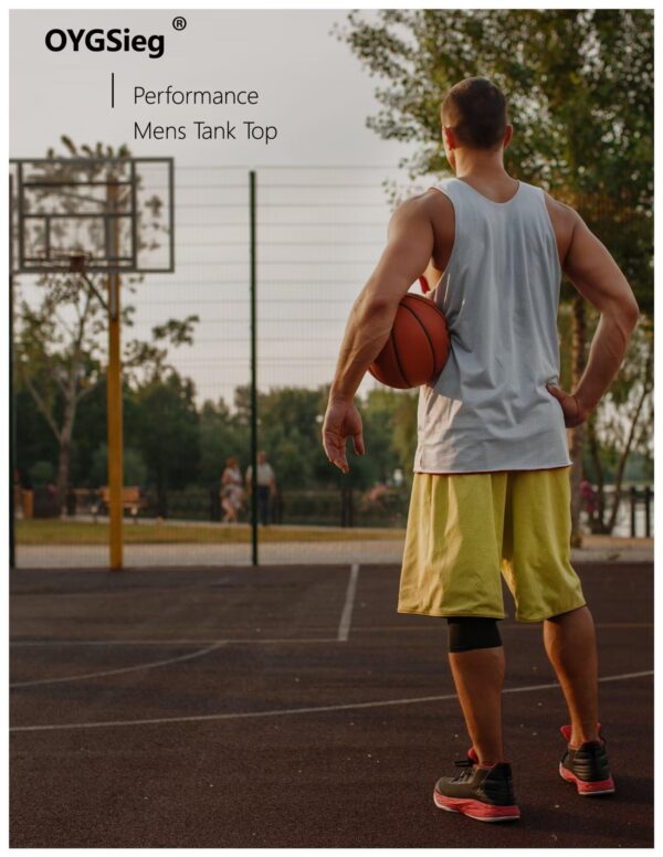 OYGSieg 6 Pack Men's Quick Dry Workout Tank Tops Breathable Gym Sleeveless Muscle Shirts for Active Men SetA L