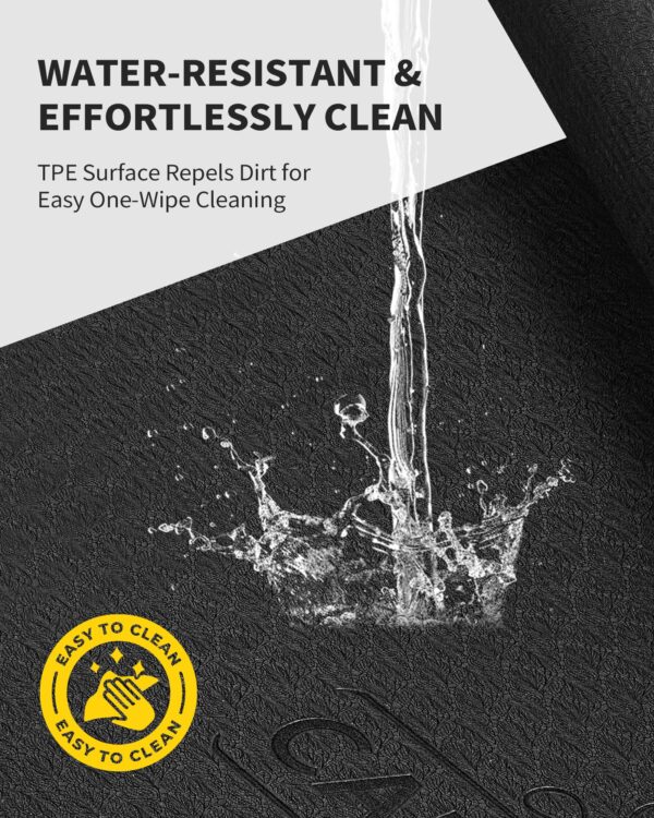 CAMBIVO Large Yoga Mat (6'x 4'), Extra Wide Workout Mat for Men and Women, 1/3 &1/4 Thick Exercise Fitness TPE Mat for Home Gym, Yoga, Pilates, Workout (Black),6mm